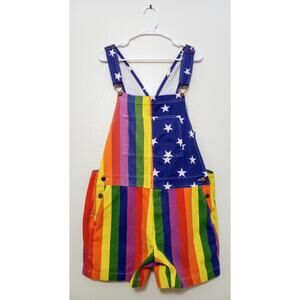 Chubbies Pride Flag Bib Shortalls Overalls NWT Colorful Festival Wear SZ M